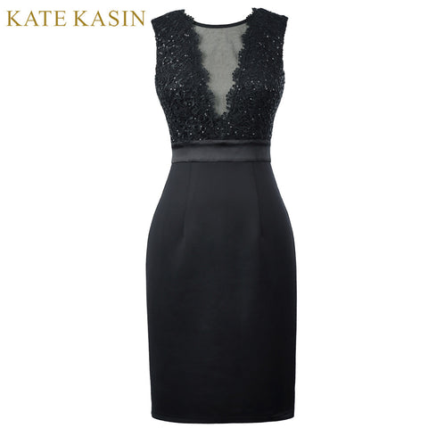 Kate Kasin Elegant Short Prom Dresses Sleeveless V-Back Pencil Party Dress - ladies Shapewear 