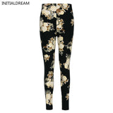 Causal Leggings Womens Fall Fashion Floral Print Leggings - ladies Shapewear 