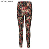 Causal Leggings Womens Fall Fashion Floral Print Leggings - ladies Shapewear 
