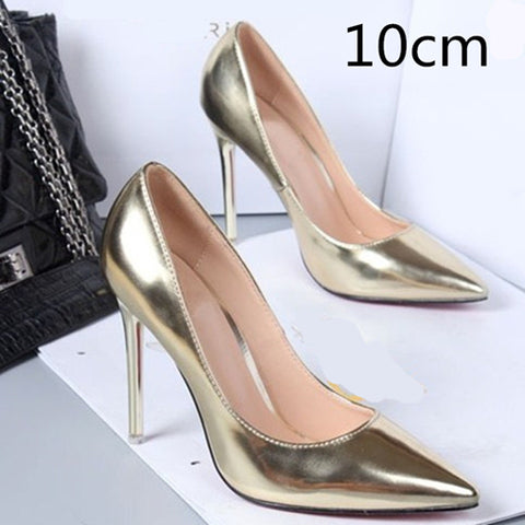 Hot 2017 Spring Autumn Women Pumps Sexy Gold Silver High Heels Shoes - ladies Shapewear 