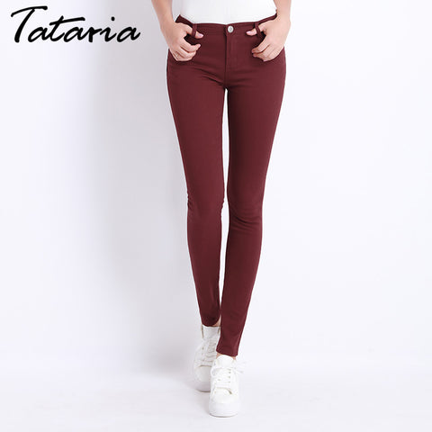 Jeans Female Denim Pants Candy Color Womens Jeans - ladies Shapewear 