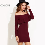 COLROVIE Long Sleeve Mini Dress - ladies Shapewear 