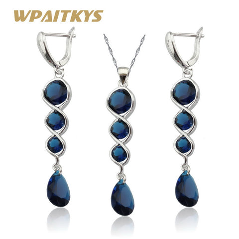 Dark Blue Cubic Zirconia Jewelry Sets - ladies Shapewear 