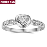 Top Quality ZYR085 Heart Shape Crystal Ring Rose Gold - ladies Shapewear 