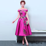 Suosikki Boat Neck Tea-length evening dress - ladies Shapewear 