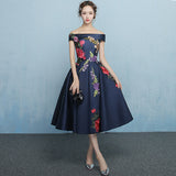 Suosikki Boat Neck Tea-length evening dress - ladies Shapewear 