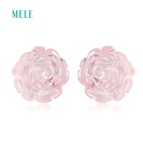 MELE  Rose quarts silver earring - ladies Shapewear 