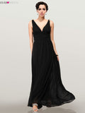 Evening Dresses Long V-Neck Sexy Ever Pretty Dress Chiffon Sleeveless Dress - ladies Shapewear 