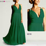 Evening Dresses Long V-Neck Sexy Ever Pretty Dress Chiffon Sleeveless Dress - ladies Shapewear 