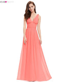 Evening Dresses Long V-Neck Sexy Ever Pretty Dress Chiffon Sleeveless Dress - ladies Shapewear 