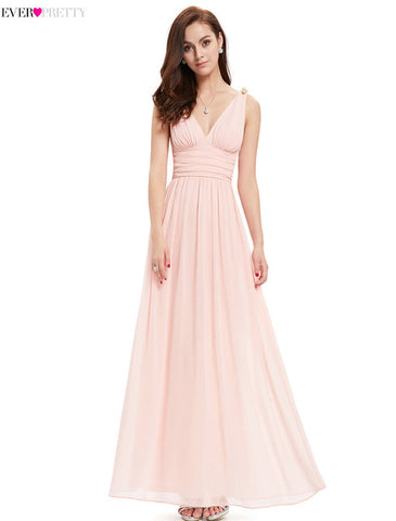 Evening Dresses Long V-Neck Sexy Ever Pretty Dress Chiffon Sleeveless Dress - ladies Shapewear 