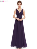 Evening Dresses Long V-Neck Sexy Ever Pretty Dress Chiffon Sleeveless Dress - ladies Shapewear 