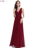 Evening Dresses Long V-Neck Sexy Ever Pretty Dress Chiffon Sleeveless Dress - ladies Shapewear 