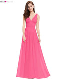 Evening Dresses Long V-Neck Sexy Ever Pretty Dress Chiffon Sleeveless Dress - ladies Shapewear 