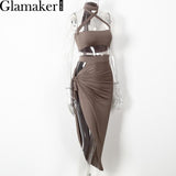 Glamaker Halter split sexy women dress - ladies Shapewear 