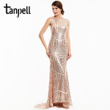 Tanpell mermaid evening dress sleeveless floor length dress sexy black backless - ladies Shapewear 