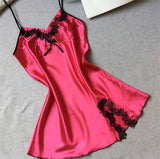 Ladies Sexy Silk Satin Night Dress Sleeveless Nighties - ladies Shapewear 