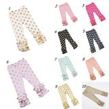 Gold Polka Dot Leggings,gold star Pants,Girls Pants,baby Pants - ladies Shapewear 