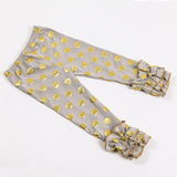 Gold Polka Dot Leggings,gold star Pants,Girls Pants,baby Pants - ladies Shapewear 