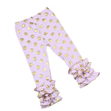 Gold Polka Dot Leggings,gold star Pants,Girls Pants,baby Pants - ladies Shapewear 