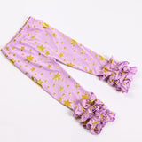 Gold Polka Dot Leggings,gold star Pants,Girls Pants,baby Pants - ladies Shapewear 