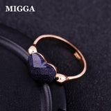 MIGGA Fashion Natural Stone Heart Ring for Women - ladies Shapewear 