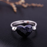 MIGGA Fashion Natural Stone Heart Ring for Women - ladies Shapewear 