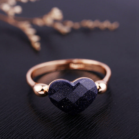 MIGGA Fashion Natural Stone Heart Ring for Women - ladies Shapewear 
