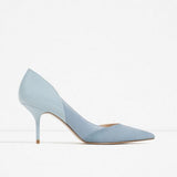 GENSHUO Mixed Color Pointed Toe High Heels Shoes - ladies Shapewear 