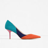 GENSHUO Mixed Color Pointed Toe High Heels Shoes - ladies Shapewear 