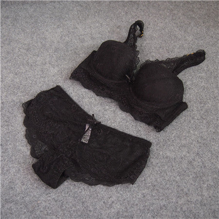 Fashion sexy deep lace V-neck young girl bra  & panty set - ladies Shapewear 