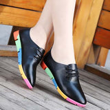 POLALI Autumn spring new lace leather women flat white shoes - ladies Shapewear 