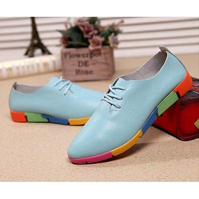 POLALI Autumn spring new lace leather women flat white shoes - ladies Shapewear 