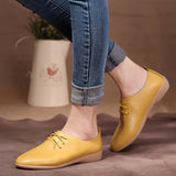 POLALI Autumn spring new lace leather women flat white shoes - ladies Shapewear 