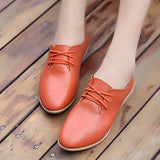 POLALI Autumn spring new lace leather women flat white shoes - ladies Shapewear 