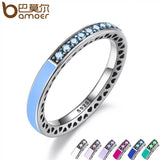 BAMOER 925 Sterling Engagement Silver Radiant Hearts Rings - ladies Shapewear 