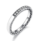 BAMOER 925 Sterling Engagement Silver Radiant Hearts Rings - ladies Shapewear 