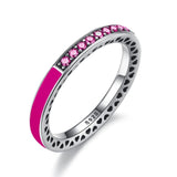 BAMOER 925 Sterling Engagement Silver Radiant Hearts Rings - ladies Shapewear 