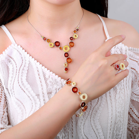 JIUDUO Authentic luxury  silver beaded necklace bracelet ring amber female suit live mouth - ladies Shapewear 