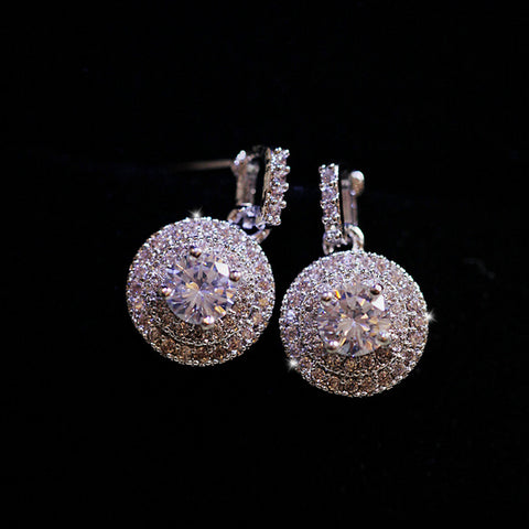 Silver Europe Crystal Earrings - ladies Shapewear 