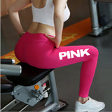 Women High Waist Slim Vs Pink Legging Women Love Pink Letter Print Workout Leggings - ladies Shapewear 
