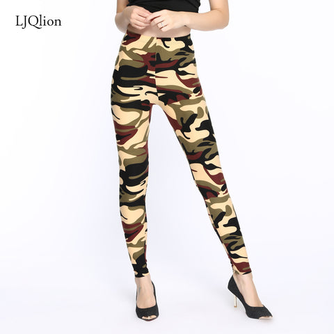 LJQlion Fashion camouflage leggings Printing legins Fitness Slim leggins - ladies Shapewear 