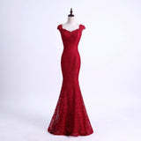 YIDINGZS Elegant Beads Lace Mermaid Long Evening Dress - ladies Shapewear 