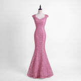 YIDINGZS Elegant Beads Lace Mermaid Long Evening Dress - ladies Shapewear 
