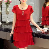 Women Plus Size 5XL Summer Dress Loose Chiffon - ladies Shapewear 