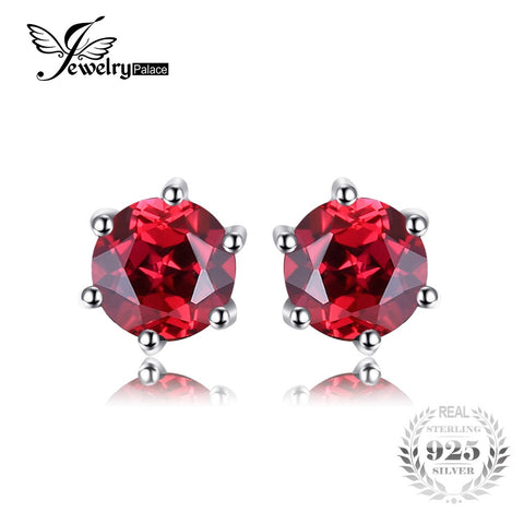 Jewelry  Palace Red Round Gemstone Jewelry Natural Garnet Earrings Stud - ladies Shapewear 