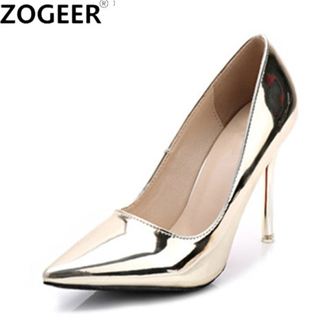 Hot 2017 Spring Autumn Women Pumps Sexy Gold Silver High Heels Shoes - ladies Shapewear 