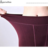 Soperwillton New Winter Warm Pants Plus Velvet Thicken Women's Leggings - ladies Shapewear 