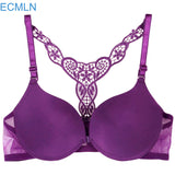 Womens Sexy Front Closure Lace Racer Back Push Up Seamless women's Bra - ladies Shapewear 