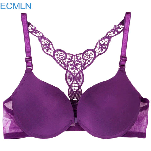 Womens Sexy Front Closure Lace Racer Back Push Up Seamless women's Bra - ladies Shapewear 